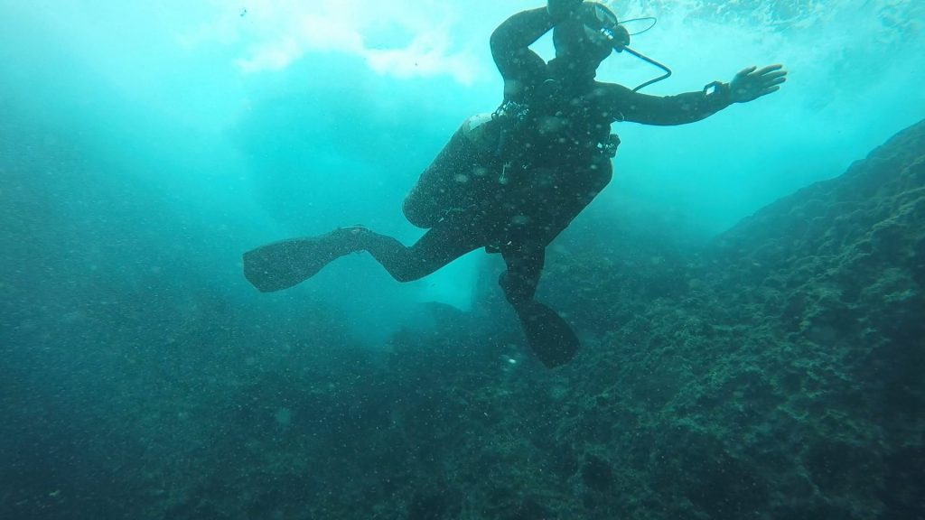 Ascending into the whiteout of aerated swell :D